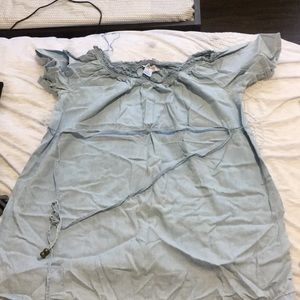 Light blue jean maternity top motherhood